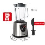 Batidora Moulinex PerfectMix+ LM871D10 de 1200 W, color negro y metal. - Imagen 2